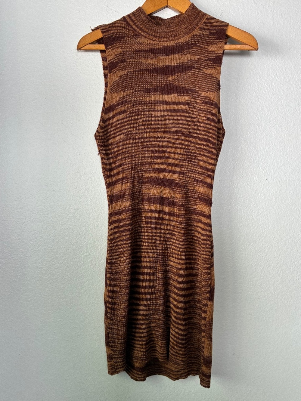 Lulus Maceo Mini Dress Brown Mock Neck Medium Sleeveless Date Night